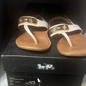 Coach Women's White Leather Sandals